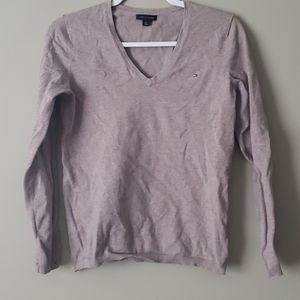 Tommy Hilfiger brown long sleeve v-neck
